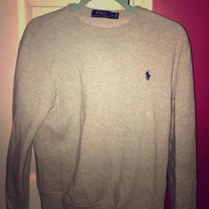 Heather grey polo crewneck hoodie