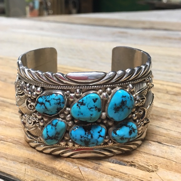 Turquoise and Sterling Silver Cuff