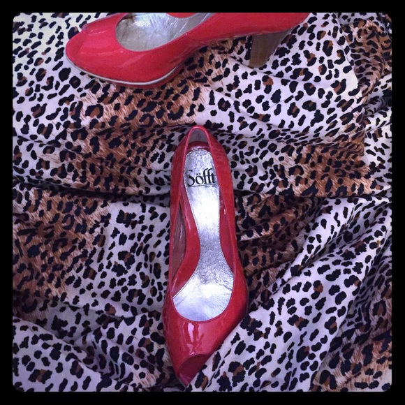 Peep toe platforms by Sofft.