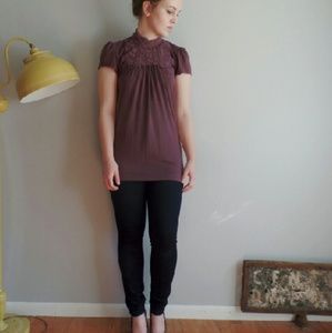 Lavender Crochet Tunic Top