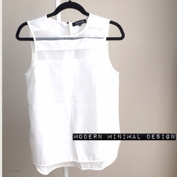 Choies Tops - NEW Choies modern white sleeveless top Choies Tops - NEW Choies modern white sleeveless top