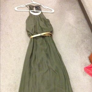 Olive green maxi with belt