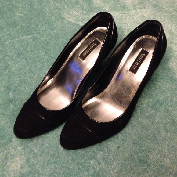 WHBM Black Suede Dress Wedges