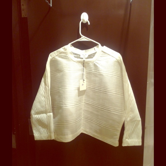 Sheer stripe silk blend blouse