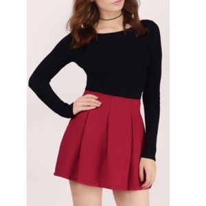 red skater skirt