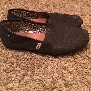 Black Sparkly TOMS Size: 9.5