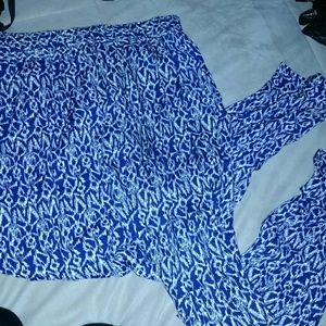 Blue and white harlem/jogger pants