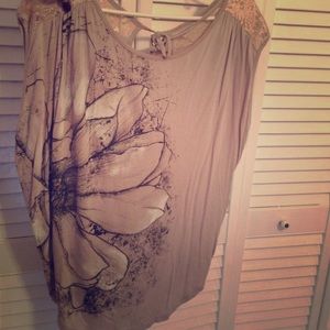 Flower detail off-the-shoulder top