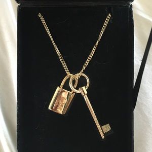 Victoria's Secret Gold Lock & Key Necklace