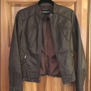 Express Brown Faux Leather Jacket