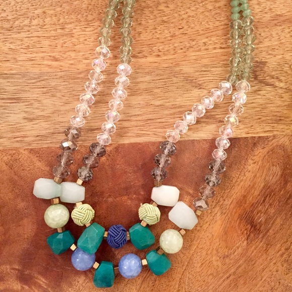 Anthropolgie blue and green necklace
