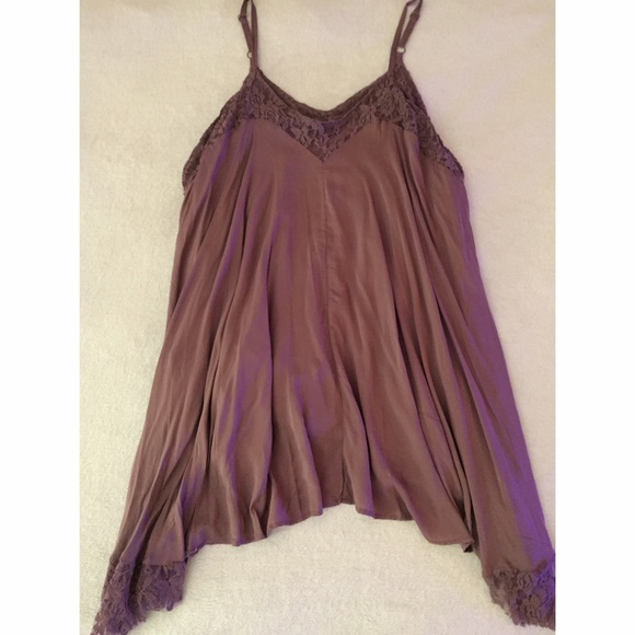 SOLD - NWOT Purple Lace Trim Slip Dress - Picture 2 of 4