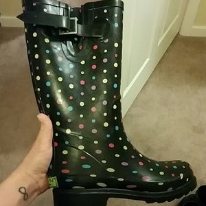 Polka dot rain boots