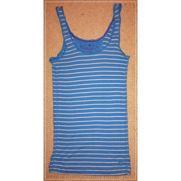 American Eagle Blue and White Striped Tank Top!