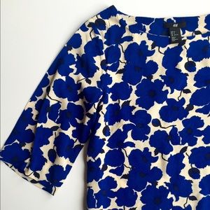 H&M Blue and Cream Floral Top