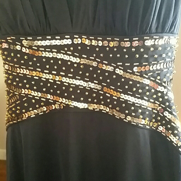 Prom Dress, Navy/Gold - Picture 3 of 4