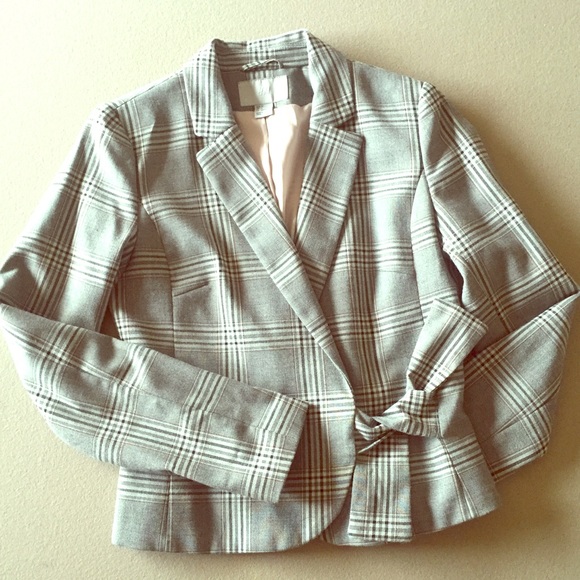 H&M Grey Plaid Blazer