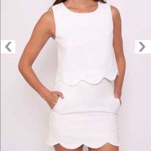White scalloped Co-Ord (skirt and top together)