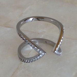 Michael Kors Open Arrow Pave Silver Ring