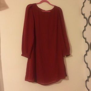 Red shift dress