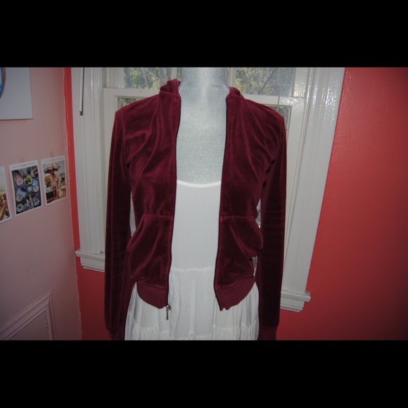 Maroon Juicy Couture velour track jacket