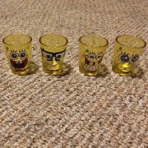 4 sponge bob shot glasses