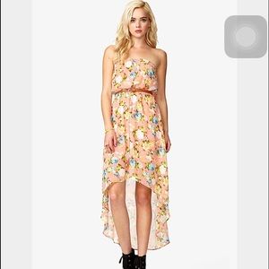 🌺 Pink High Low Tropical Dress