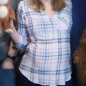 Motherhood Maternity plaid shirt