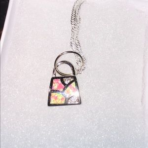 Let's go shopping Opal Sterling necklace