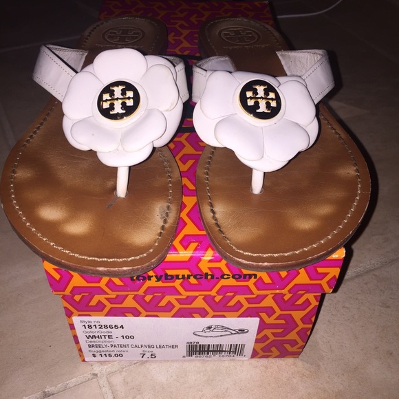 TORY BURCH white sandals sz 7.5