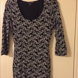 Black and white lace stretchy dress