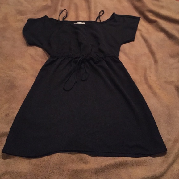 Cold shoulder black dress