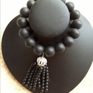 Matt onyx tassel bracelet