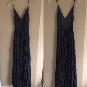 Navy blue crochet prom dress!