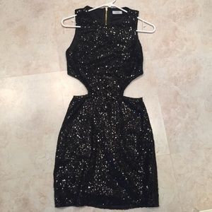 Black sequin bodycon dress