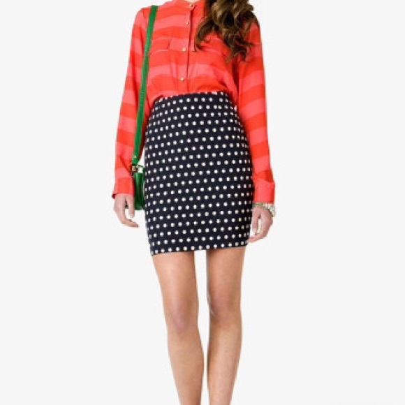 Polka dot pencil skirt