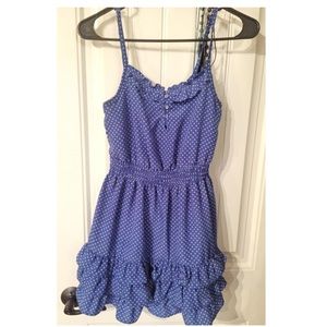 Sphagetti Strap, Polka dot -Long top with Ruffles