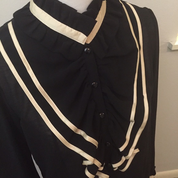 Black Sheer Ruffled Victorian Gothic Secretary