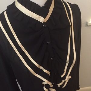 Black Sheer Ruffled Victorian Gothic Secretary