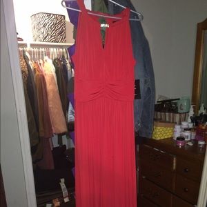 Red floor length gown