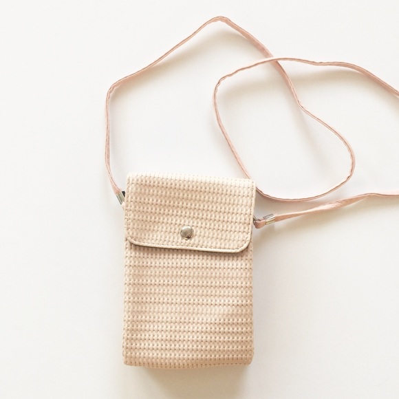 Blush Textured Mini Crossbody Faux Leather Bag - Picture 2 of 3