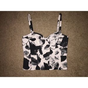 MILLY floral bustier top