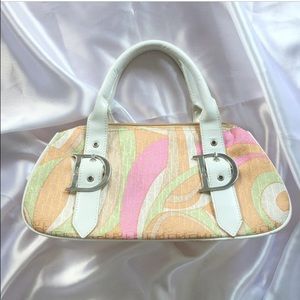 Vintage 80s Christian DIOR Colorful Handbag Purse
