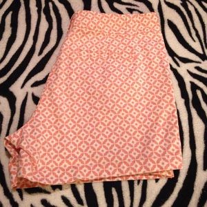 Coral/off-white print high waisted shorts
