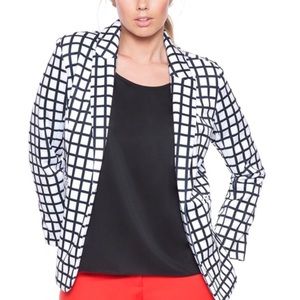 Eloquii black and white neoprene blazer