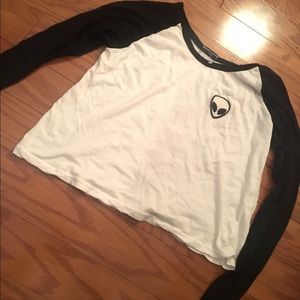 Alien baseball tee
