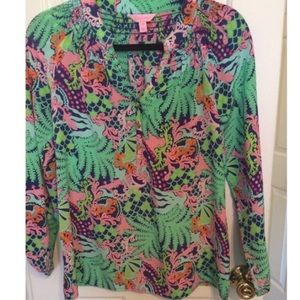 Lilly Pulitzer Elsa Top, Checking In, XS