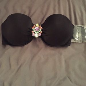 Black VS bikini top w/ rhinestones