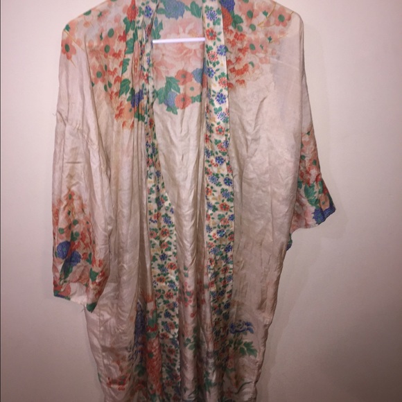 Beautiful floral vintage silk robe