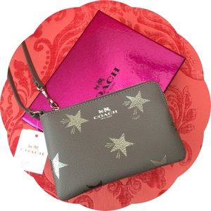 COACH Shooting Star Wristlet - Grey and Silver